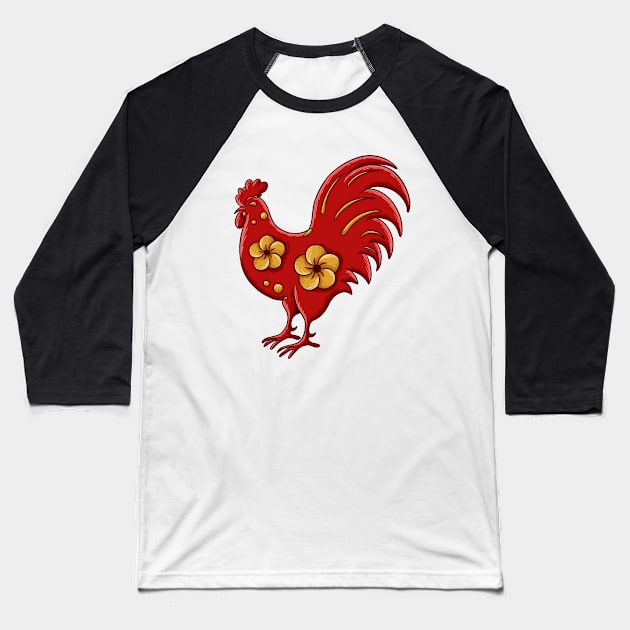 the chicken Baseball T-Shirt by rikiumart21